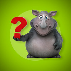 Fun rhinoceros - 3D Illustration
