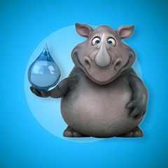 Fun rhinoceros - 3D Illustration