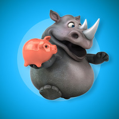 Fun rhinoceros - 3D Illustration