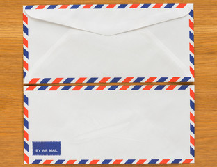 Obraz premium thailand white envelope on wood background
