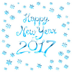 Vector illustration Christmas and Happy New Year. Blurred background. Falling snow. Wallpaper. EPS 10. 2017