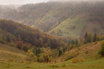 Autumn landscape in the Carpathian Mountains