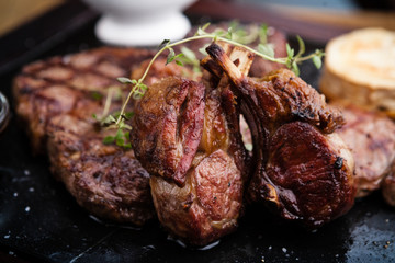 Assorted delicious steaks