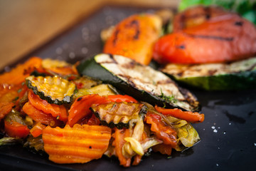 Grilled vegetables, baked in coal oven