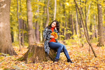 girl on a background of autumn