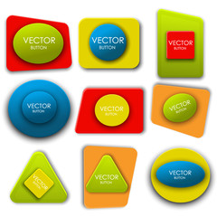 Abstract vector buttons labels set