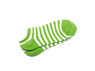 Green Sock, Isolated on a white background.