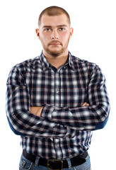 Obraz premium Male portrait on white background