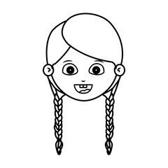 Girl cartoon face icon. Kid child little and people theme. Isolated design. Vector illustration