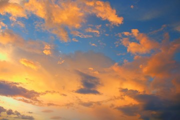  Sky Blue and Cloud at sunset, beautiful nature 