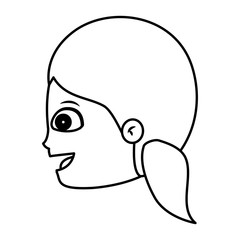 Girl cartoon face icon. Kid child little and people theme. Isolated design. Vector illustration