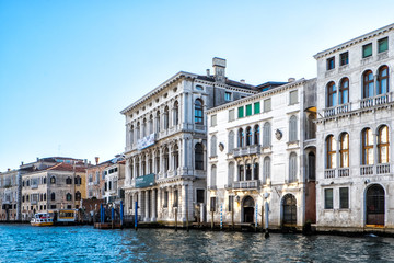 Fototapeta na wymiar View on white houses in Venezia, Italy