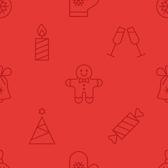 Merry Christmas and Happy New Year vector pattern