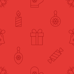 Merry Christmas and Happy New Year vector pattern