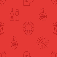 Merry Christmas and Happy New Year vector pattern