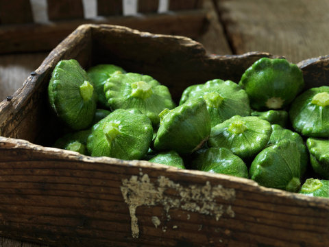Fresh organic vegetable, green pattypan squash