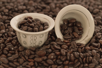 Coffee Beans in Turkish Cups