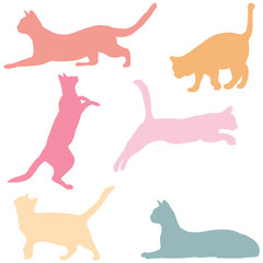 Cats collection - vector silhouette