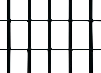 Black iron cage isolate on white background