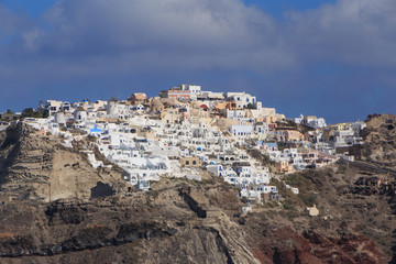 Fototapeta na wymiar view on town Oia on Santorini island