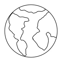 Planet icon. World earth sphere and space theme. Isolated design. Vector illustration