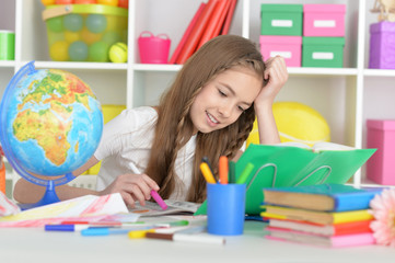 student girl at class