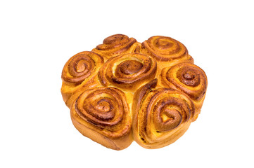 Sweet bun isolated on white