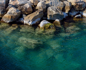 Big rocks in sea water