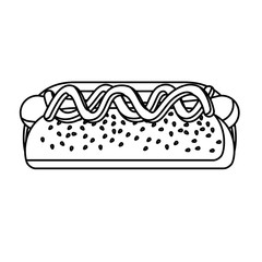 Hot dog icon. Fast and american food theme. Isolated design. Vector illustration