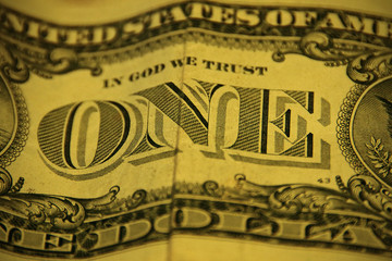 Parte de un billete de 1 dolar americano