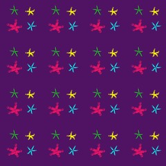 Beautiful bright stars on a violet sky. Abstraction of height and different worlds, large and small.
