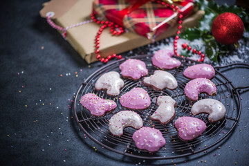 Christmas festive decorated gingerbread