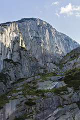 Fototapeta na wymiar beautiful rocky mountain wall in alps