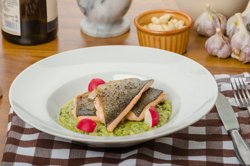Roasted trout with risotto