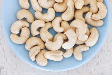 Cashew nuts in a plate