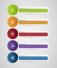 colorful flat option banners with shadows