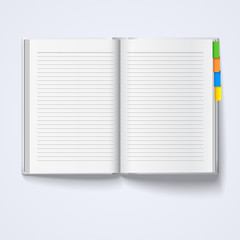 Notebook isolated on white background.