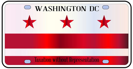 Washington DC License Plate Flag