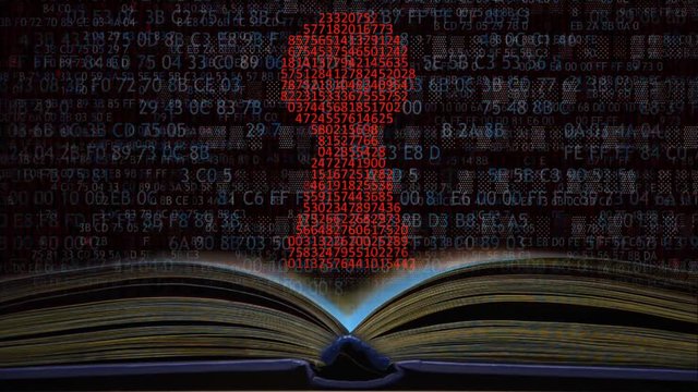 Learning computer language. The computer code. Word CODE