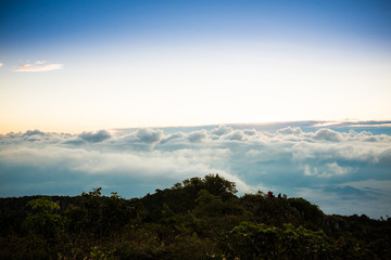 Fototapeta premium Nature landscape view of green peak mountains