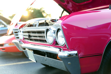 classic retro  vintage pink car