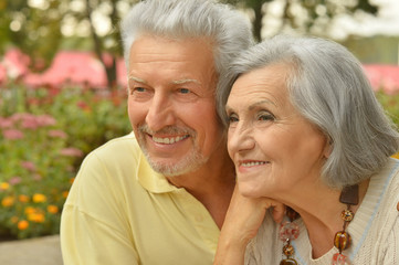 Mature couple in spring park