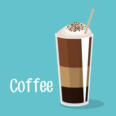 delicious coffee iced beverage vector illustration design