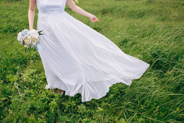 Beautiful bride dress flies