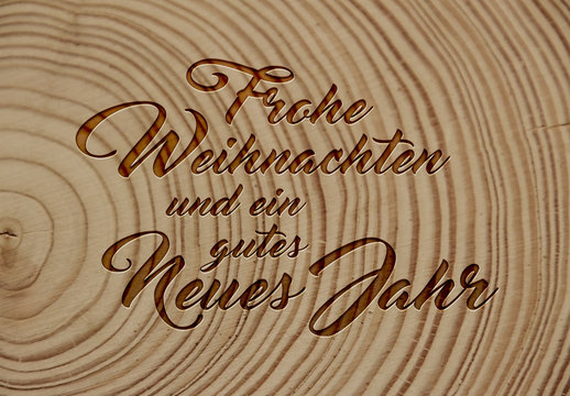 Frohe Weihnacht Holz Jahresringe