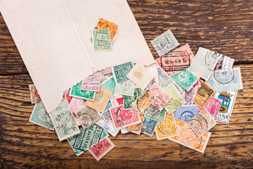 Fototapeta na wymiar Old postage stamps