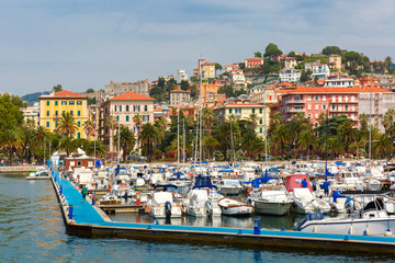 Fototapeta na wymiar View of the city and the harbor of La Spezia and Gulf of Poets, Italian Riviera, Liguria, Italy.