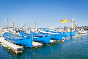 The boats in the port Cambrils, Catalonia, Spain