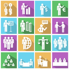 Human resources and management icons set.