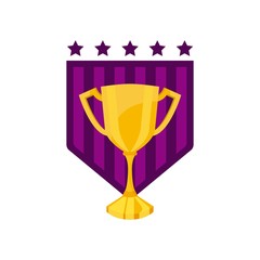 trophy award championship emblem vector illustration design